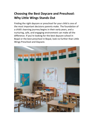 Choosing the Best Daycare and Preschool: Why Little Wings Stands Out