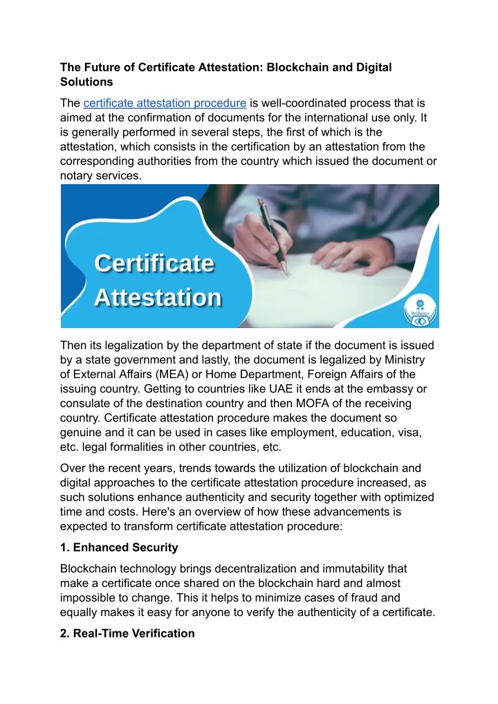 the future of certificate attestation blockchain