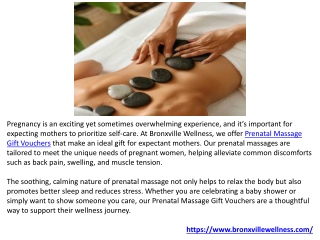 Pamper Loved Ones with Bronxville Wellness Relaxing Massage Gift Certificate.PPT