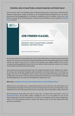 Job finden Kassel Ihre Karriere beginnt hier