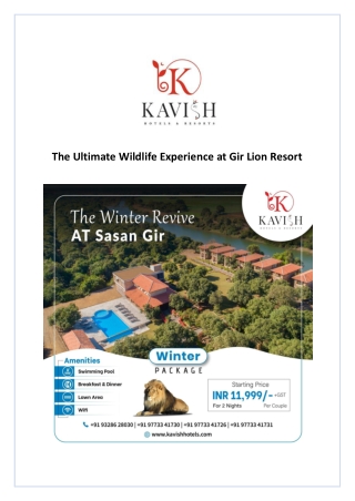 The Ultimate Wildlife Experience at Gir Lion Resort