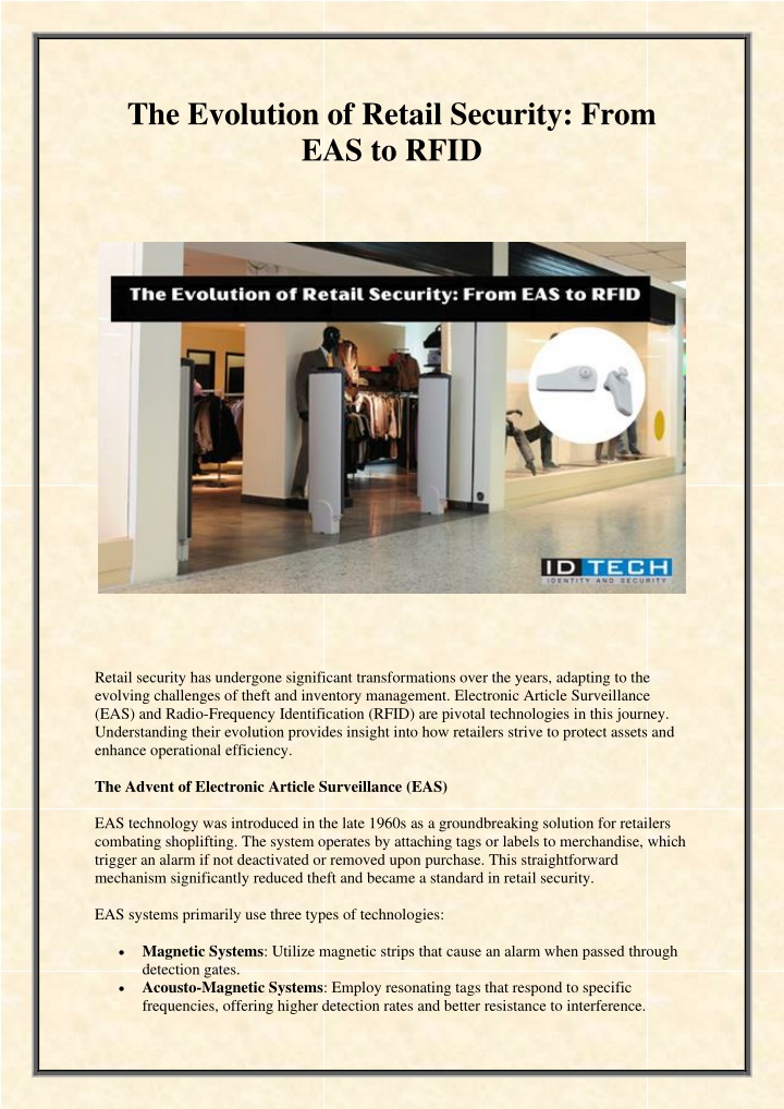 the evolution of retail security from eas to rfid