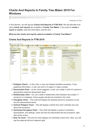 Charts And Reports In Family Tree Maker 2019