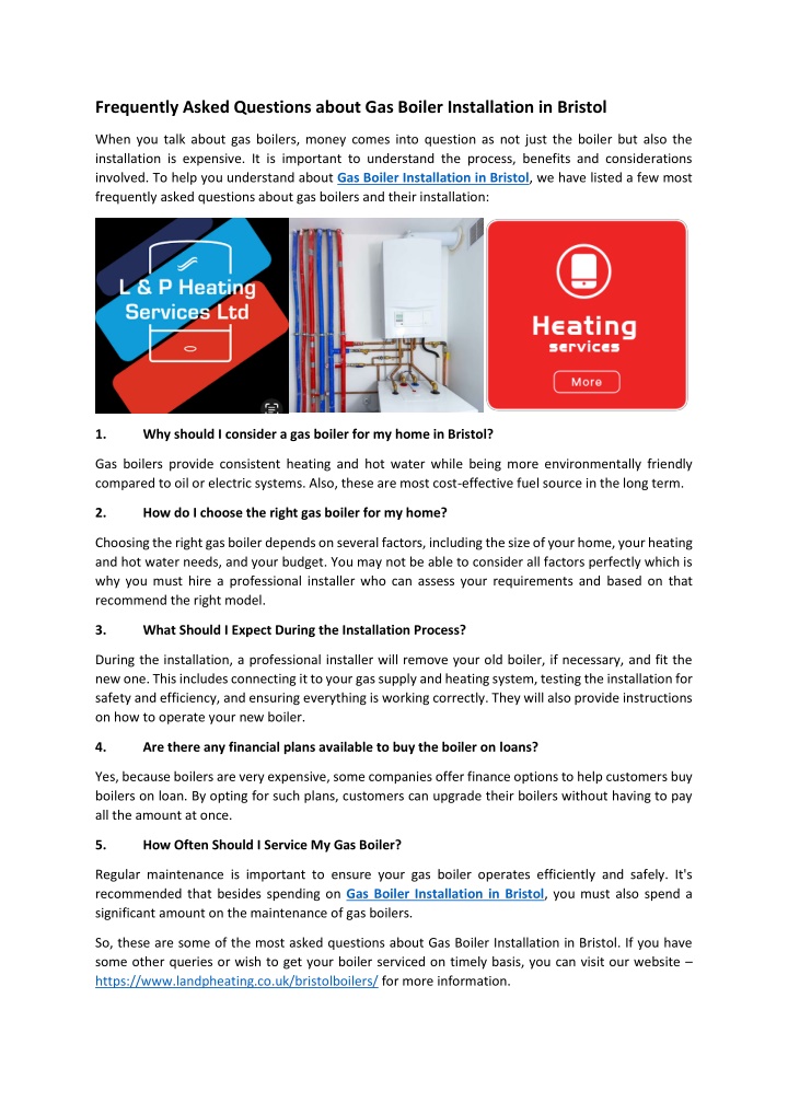 frequently asked questions about gas boiler