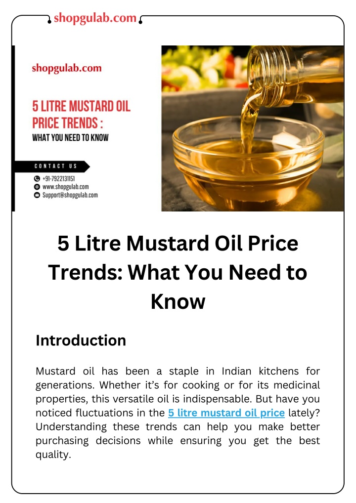 5 litre mustard oil price trends what you need