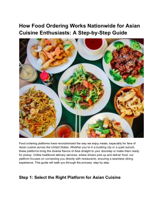 Food Delivery in Florida: Your Gateway to Authentic Asian Flavors