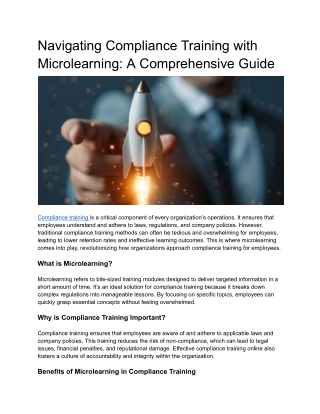 navigating compliance training with microlearning