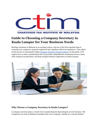 Business Registration Kuala Lumpur