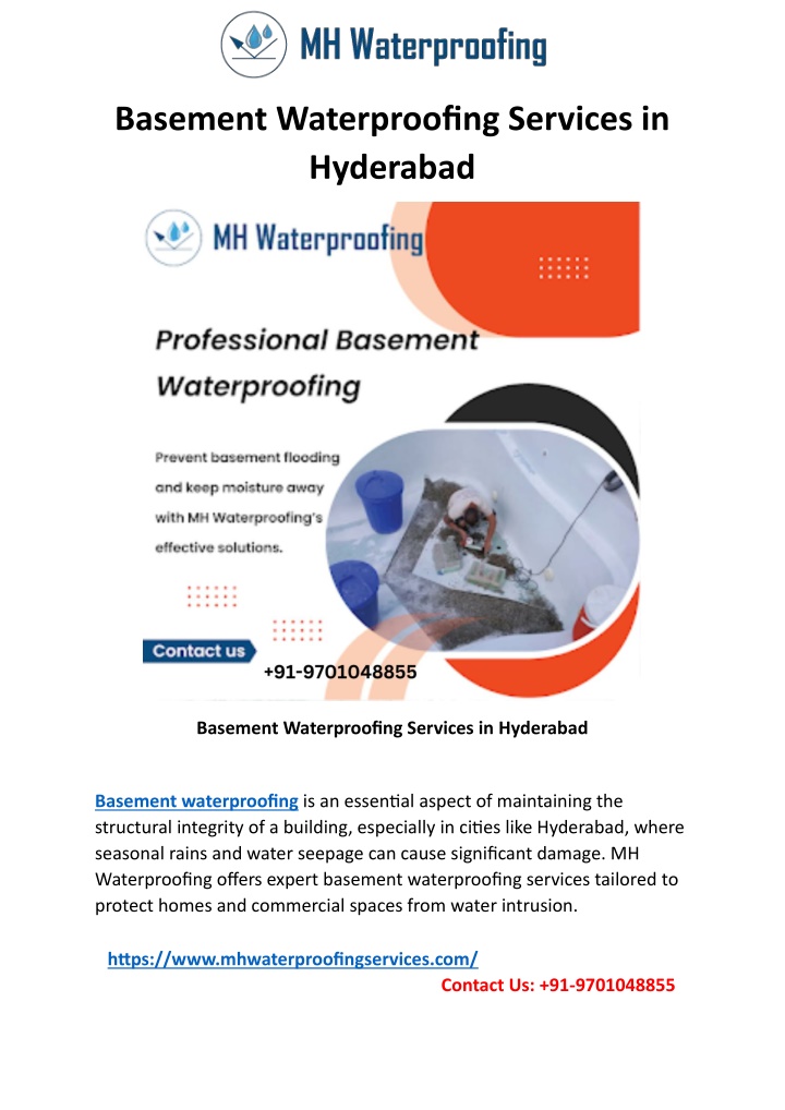 basement waterproofing services in hyderabad