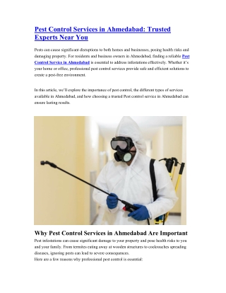 Pest Control Services in Ahmedabad