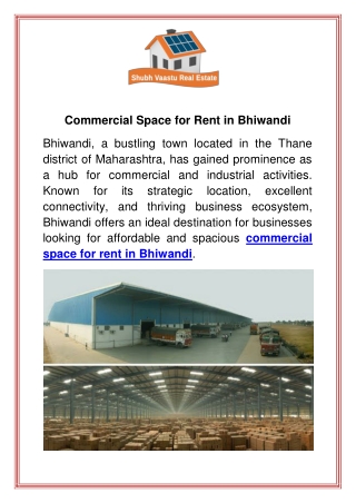 Commercial Space for Rent in Bhiwandi