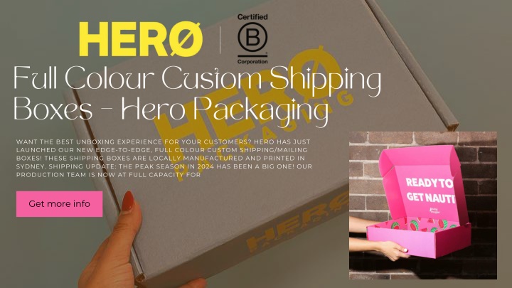 full colour custom shipping boxes hero packaging