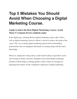 top 5 mistakes you should avoid when choosing