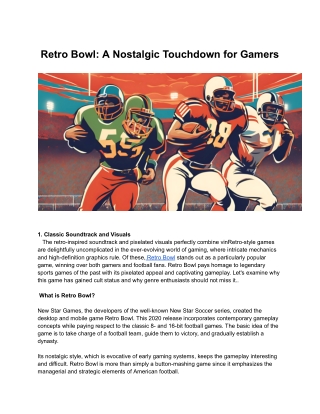 retro bowl a nostalgic touchdown for gamers