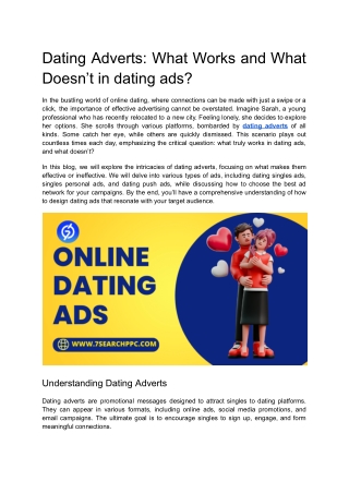 dating adverts what works and what doesn
