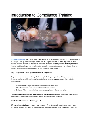 introduction to compliance training