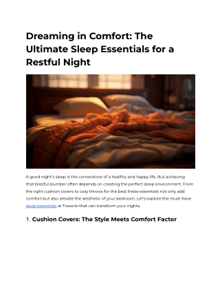 dreaming in comfort the ultimate sleep essentials