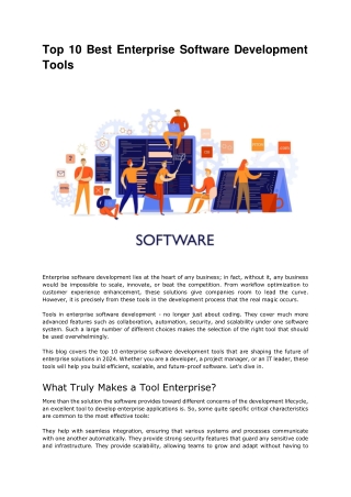 Top 10 Best Enterprise Software Development Tools