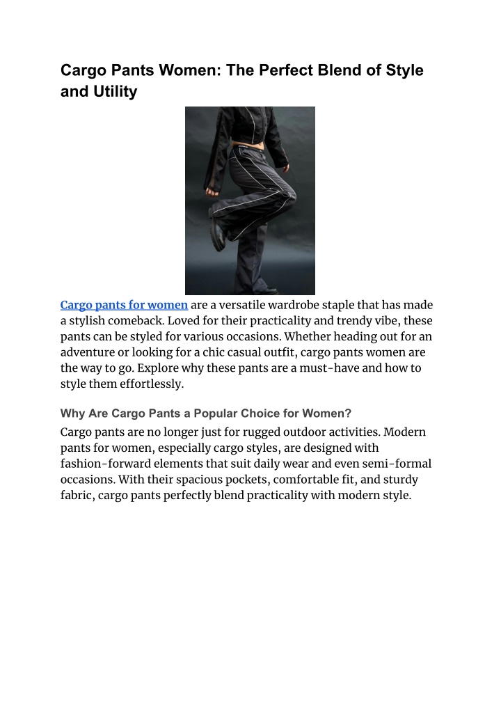 cargo pants women the perfect blend of style