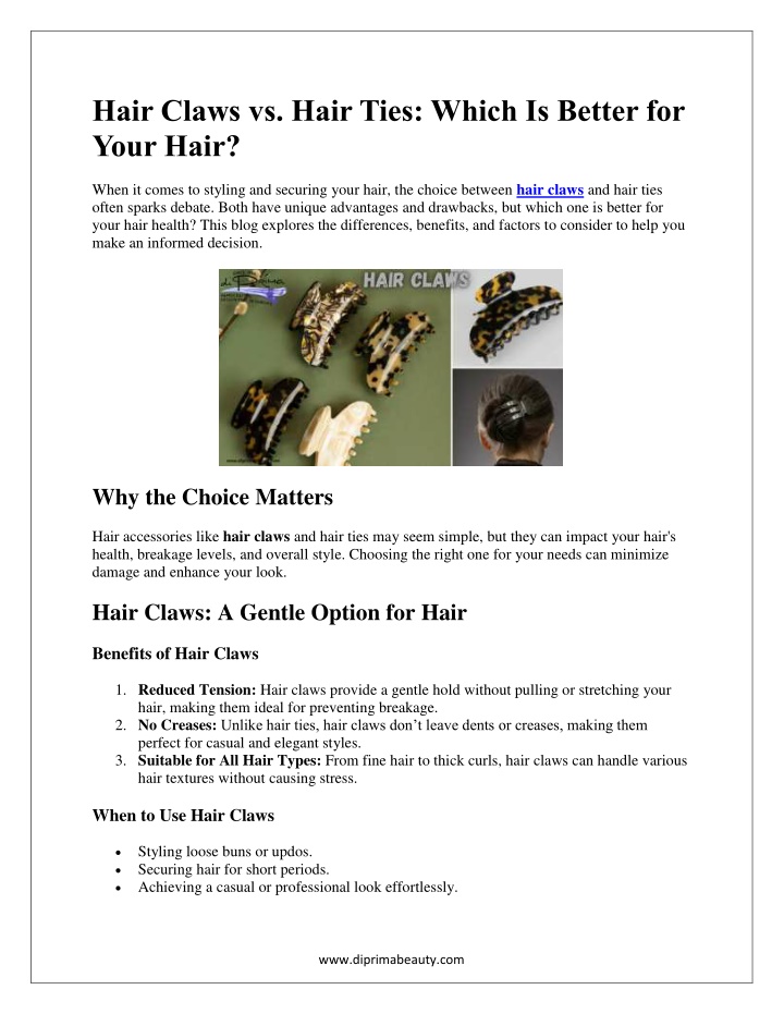 hair claws vs hair ties which is better for your