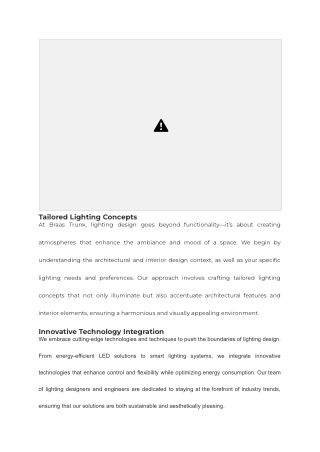 tailored lighting concepts at braas trunk