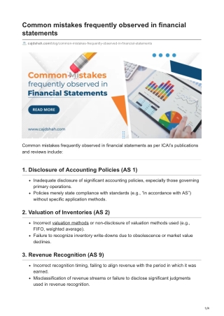Common mistakes frequently observed in financial statements