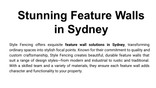 Stunning Feature Walls in Sydney