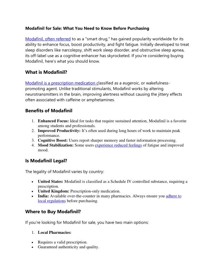 modafinil for sale what you need to know before