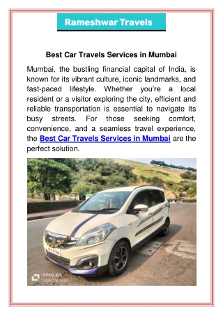 Best Car Travels Services in Mumbai