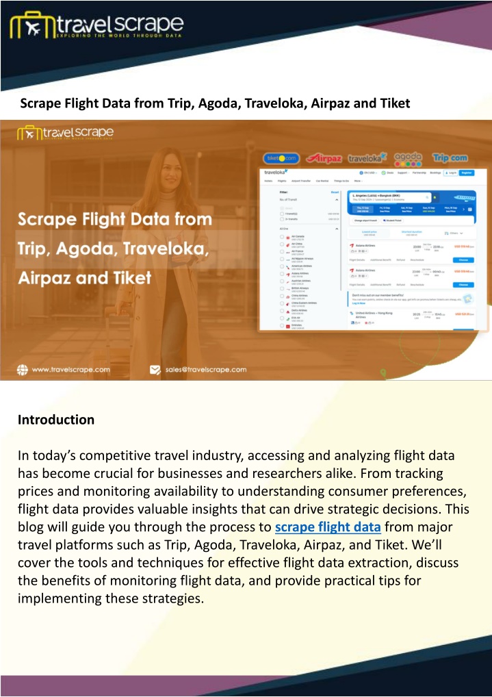 scrape flight data from trip agoda traveloka