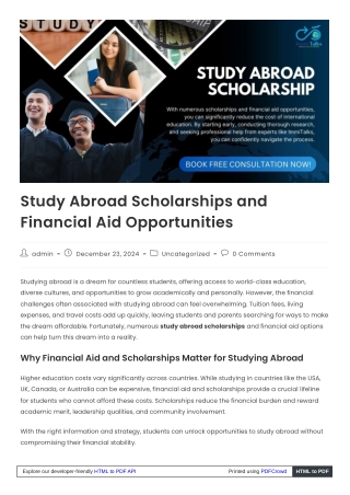 study abroad scholarships and financial