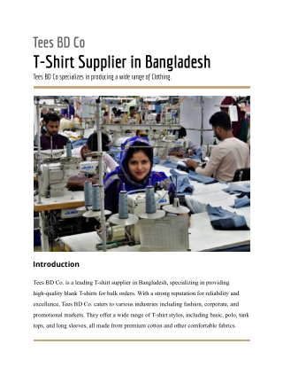 T-Shirt Supplier in Bangladesh