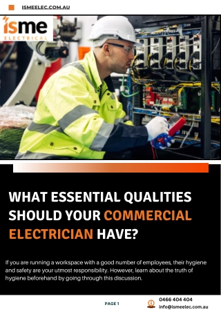 What Essential Qualities Should Your Commercial Electrician Have