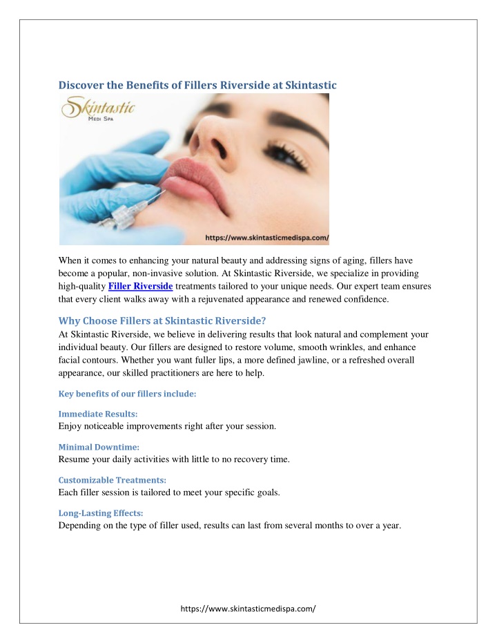 discover the benefits of fillers riverside