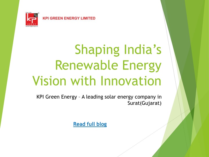 shaping india s renewable energy vision with innovation