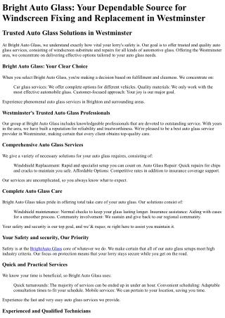 Bright Auto Glass