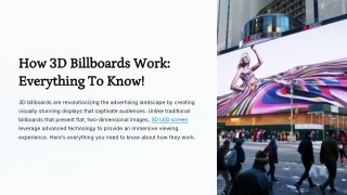 How 3D Billboards Work Everything To Know - Cinstar LED