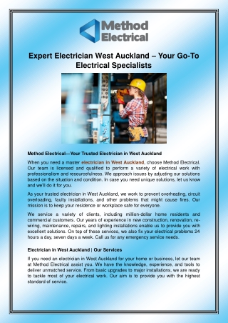 Expert Electrician West Auckland – Your Go-To Electrical Specialists