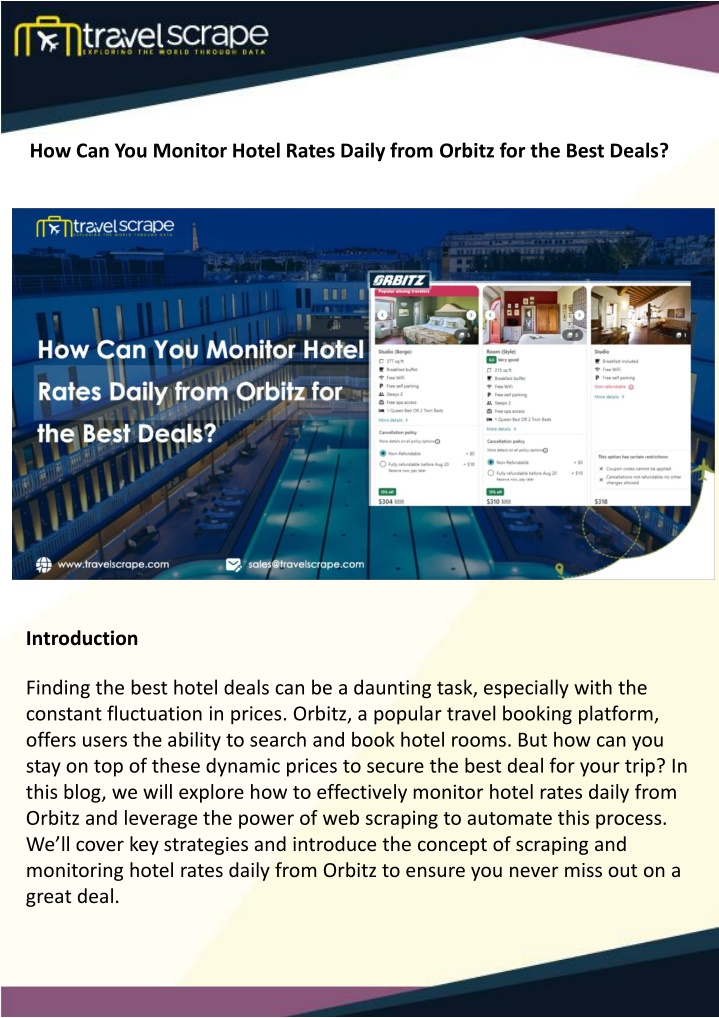 how can you monitor hotel rates daily from orbitz