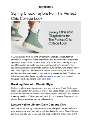 Styling Chuck Taylors For The Perfect Chic College Look