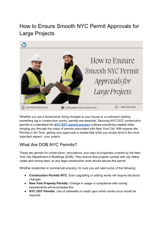 how to ensure smooth nyc permit approvals