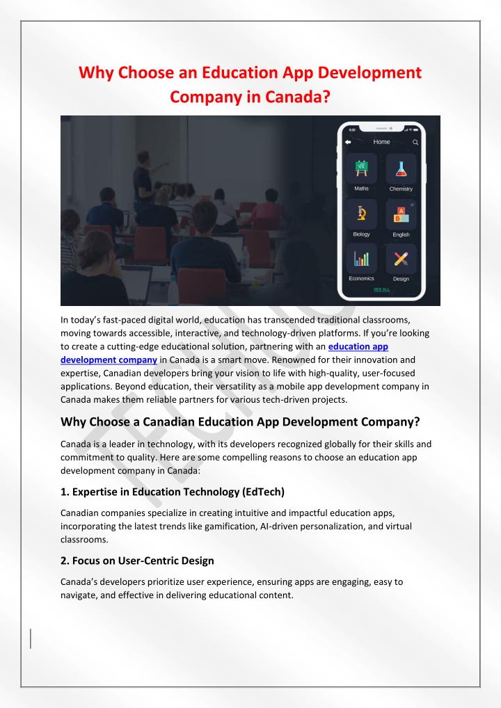 why choose an education app development company