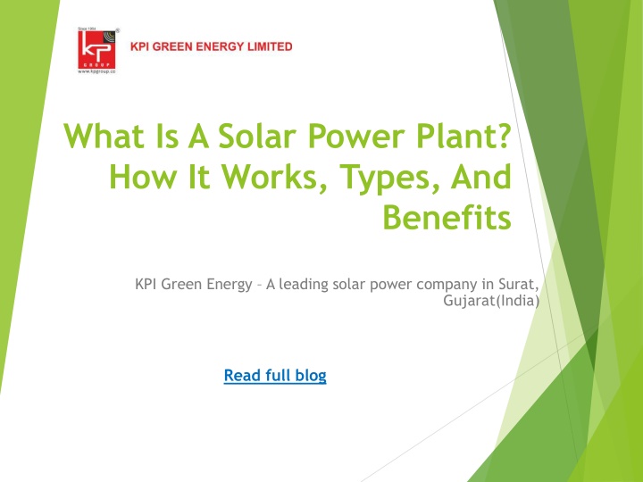 what is a solar power plant how it works types and benefits