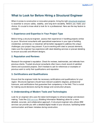 What to Look for Before Hiring a Structural Engineer