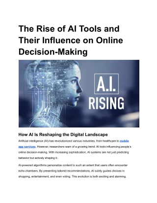 the rise of ai tools and their influence
