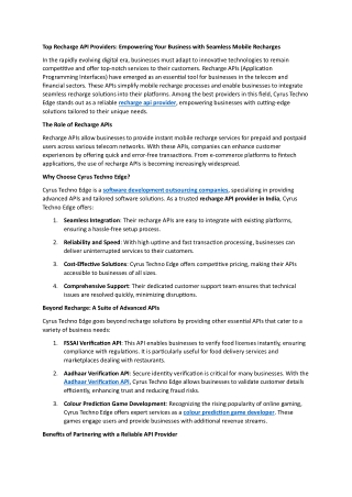 top recharge api providers empowering your