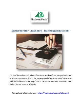 Steuerberater-Crashkurs | Buchungsschatz.com