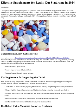 effective supplements for leaky gut syndrome