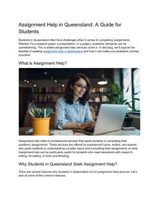 assignment help in queensland a guide for students