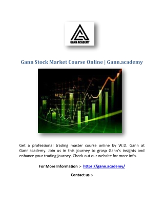 Gann Stock Market Course Online | Gann.academy